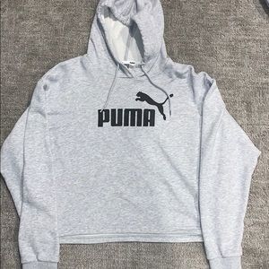 PUMA cropped hoodie grey